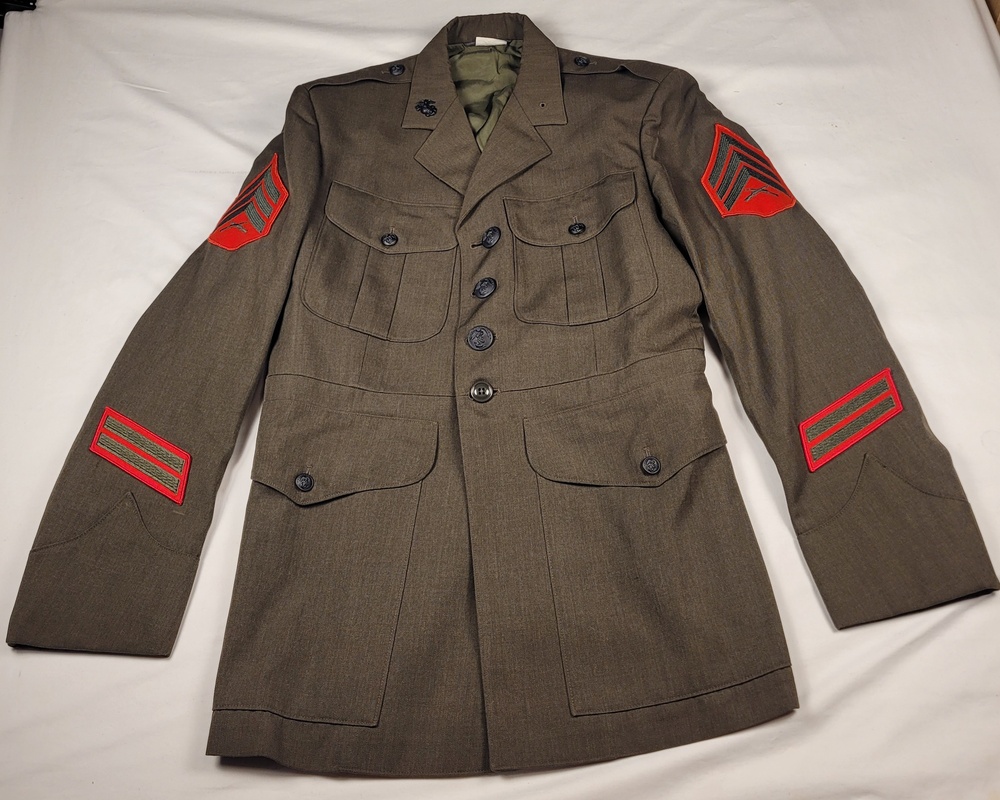 Vtg USMC Service Alpha Dress Uniform Coat Trousers Belt Sgt E-5 Wool 42R 35X28
